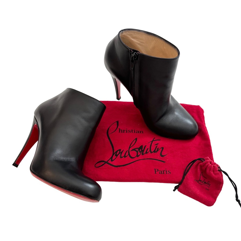 Christian Louboutin Black Ankle Boots with Red Soles